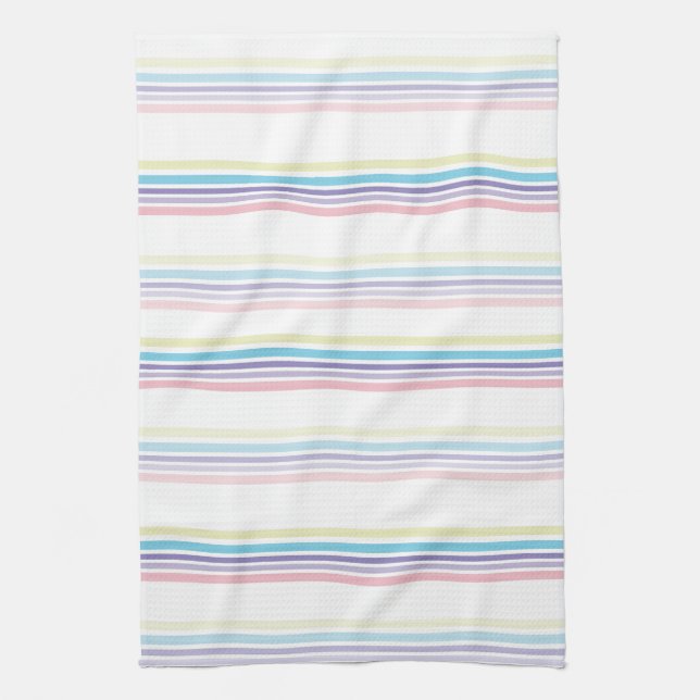 Pastel Stripe Print Tea Towel (Vertical)
