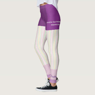 Pastel Stripe Team/Club Leggings with Fake Shorts