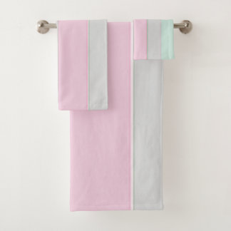 Pastel Stripe Unicorn Bath Towel Set