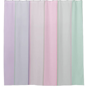 Pastel Stripe Unicorn Shower Curtain