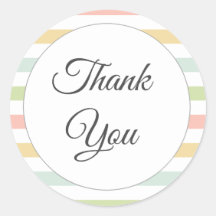 Pastel striped, colourful thank you