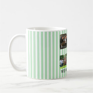 pastel striped family collage coffee mug