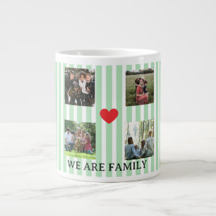 pastel striped family collage large coffee mug