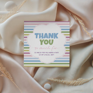 Pastel Striped Fun to Be One Favour Thank You Tag