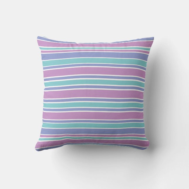 Pastel Striped Pattern Cushion (Back)