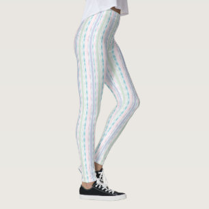 Pastel Striped Pattern Leggings