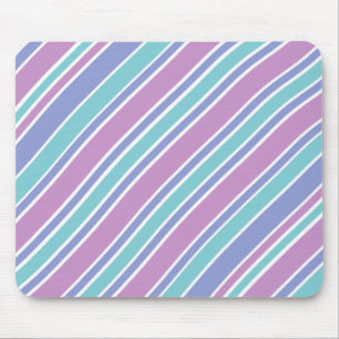 Pastel Striped Pattern Mouse Mat