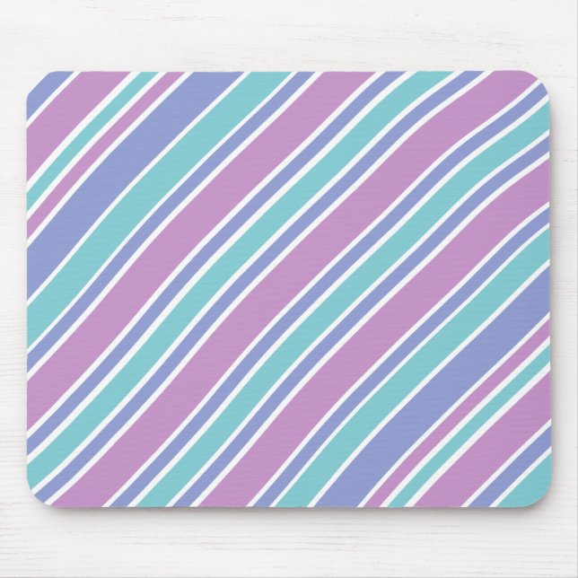 Pastel Striped Pattern Mouse Mat (Front)