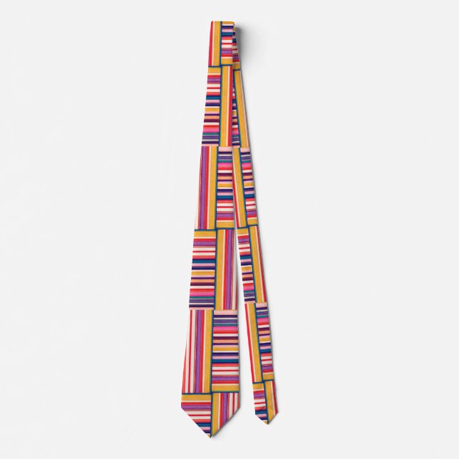 Pastel Striped Pattern | Tie (Front)