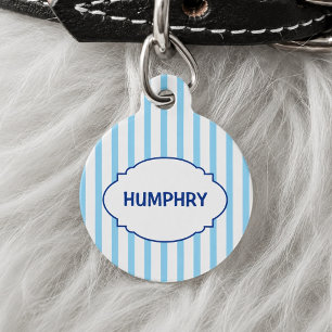 Pastel Striped Pet Cute Pastel Dog Cat Name Custom Tag