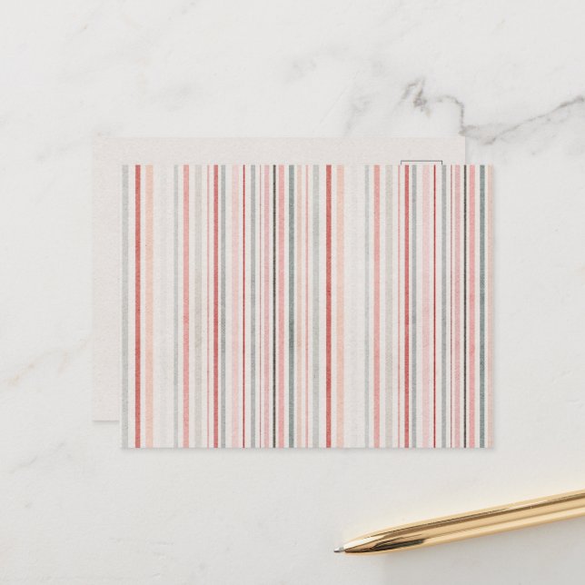 Pastel Striped Postcard (Front/Back In Situ)