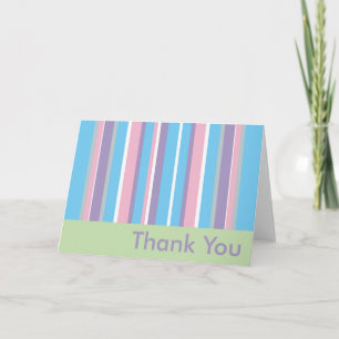 Pastel Striped Thank You Card