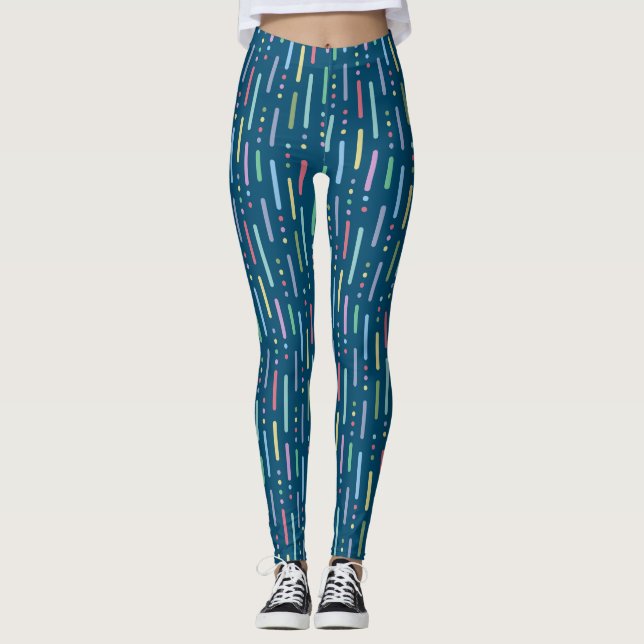 Pastel stripes and dots leggings (Front)