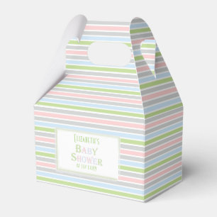 Pastel Stripes Baby Shower Favour Box