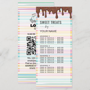 Pastel Stripes Bakery logo Price List Menu