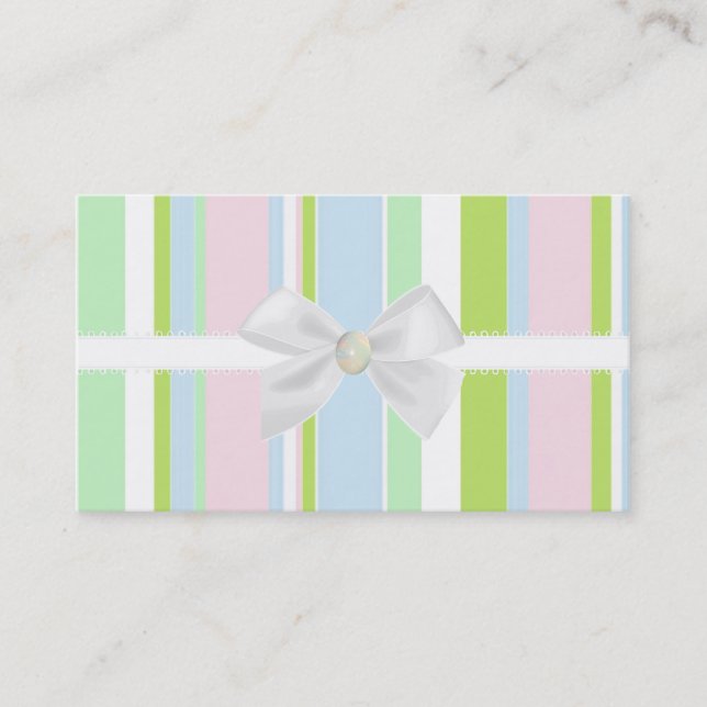 Pastel Stripes Business Card (Front)