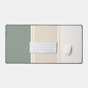 Pastel Stripes – Calm Neutral Workspace Design Desk Mat