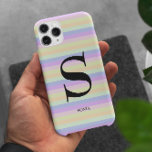 Pastel Stripes iPhone 15 Mini Case<br><div class="desc">Vivacious Pastel Personalised iPhone 15 Plus Case</div>