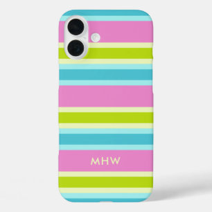 Pastel Stripes custom monogram phone cases