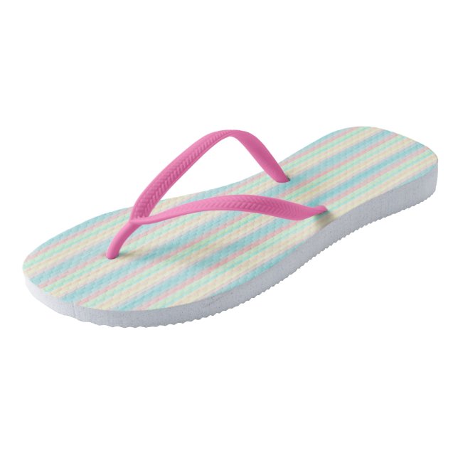 Pastel Stripes Flip Flops (Angled)