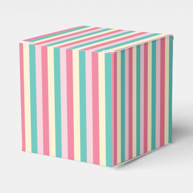 Pastel Stripes Ice Cream Social Favour Box (Front Side)
