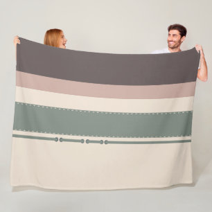 Pastel Stripes Minimalist Home Decor Fleece Blanket