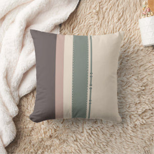 Pastel Stripes Minimalist Home Decor Gift for Her Cushion
