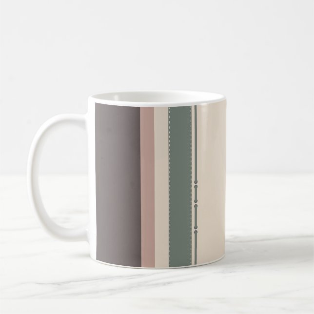 Pastel Stripes Minimalist Housewarming Gift Coffee Mug (Left)
