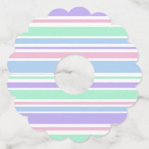 Pastel Stripes Paper Wine Glass Tags
