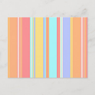 Pastel Stripes Pattern Postcard