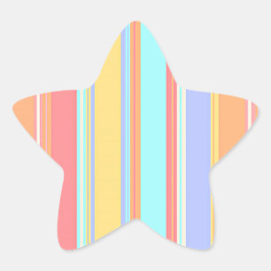 Pastel Stripes Pattern Star Sticker