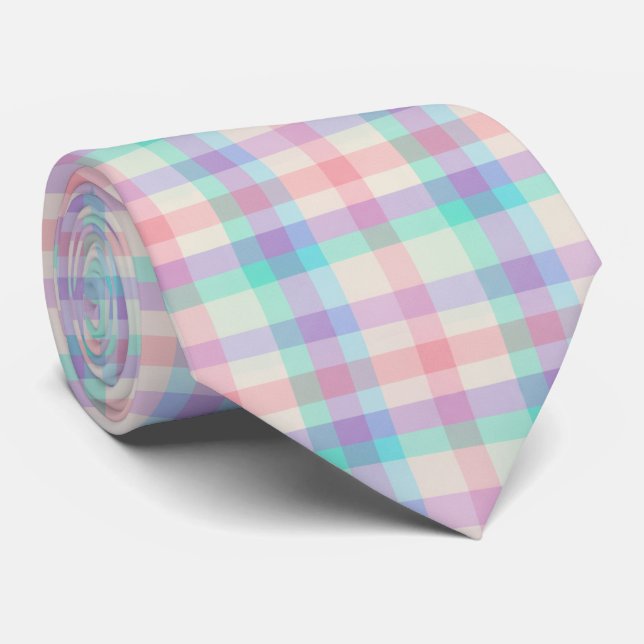 Pastel Stripes Pattern Tie (Rolled)