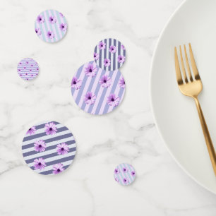 Pastel stripes pattern with Daisies Confetti