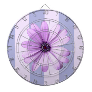 Pastel stripes pattern with Daisies Dartboard