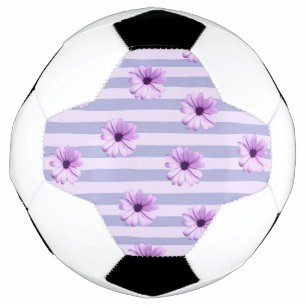 Pastel stripes pattern with Daisies Football
