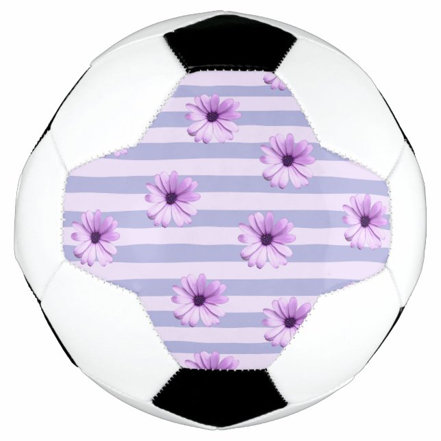 Pastel stripes pattern with Daisies Football (Front)