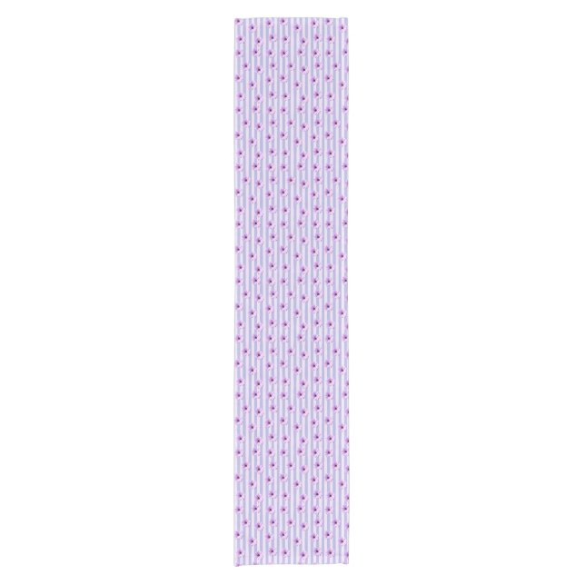 Pastel stripes pattern with Daisies Short Table Runner (Front)
