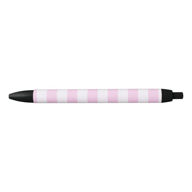 Pastel Stripes - Pink Black Ink Pen (Front)