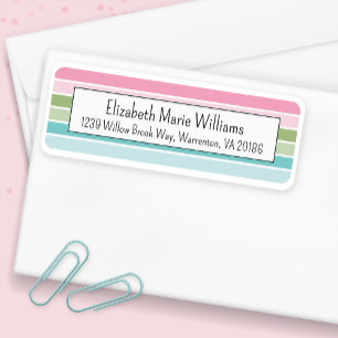 Pastel Stripes Return Address