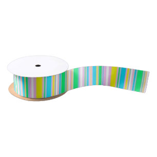 Pastel stripes satin ribbon