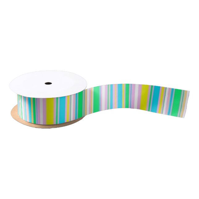 Pastel stripes satin ribbon (Spool)
