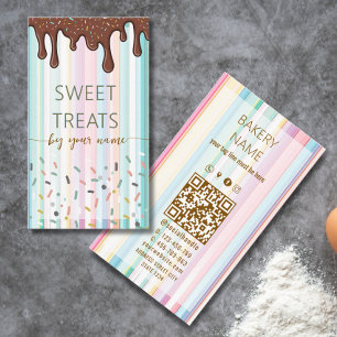 Pastel Stripes sprinkle Catering Business Card