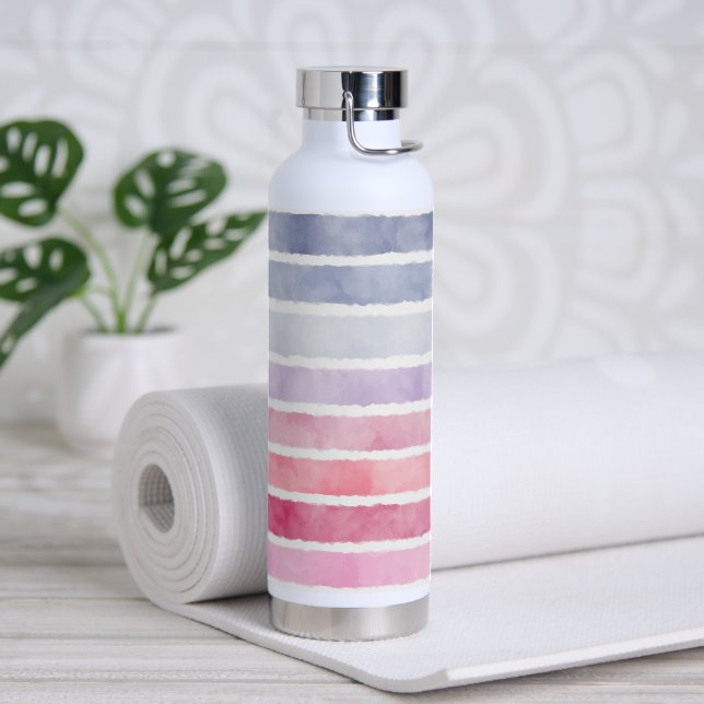 Pastel Stripes  Water Bottle (Yoga)
