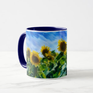 Pastel Style Art Sunflower Coffee Tea Mug