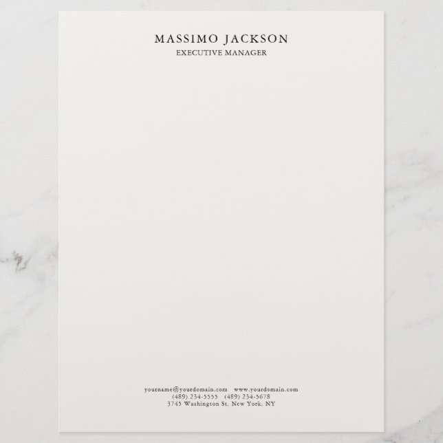 Pastel Stylish Classical Plain Simple Professional Custom Letterhead (Front)