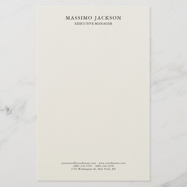 Pastel Stylish Classical Plain Simple Professional Stationery (Front)