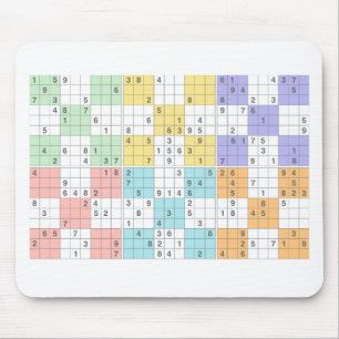 pastel sudoku mouse mat