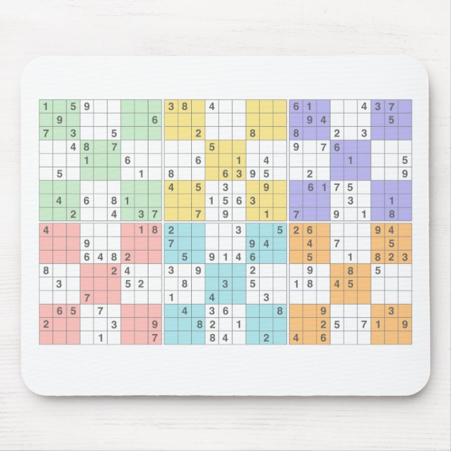 pastel sudoku mouse mat (Front)