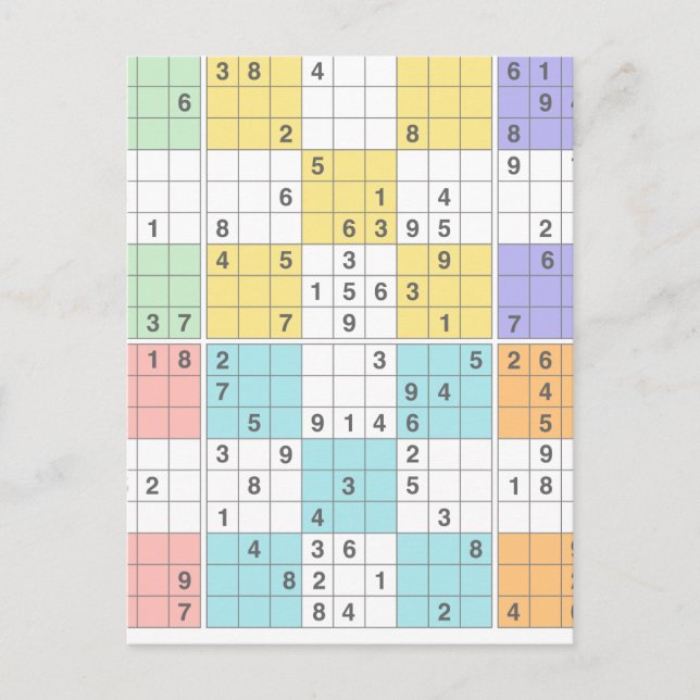 pastel sudoku postcard (Front)
