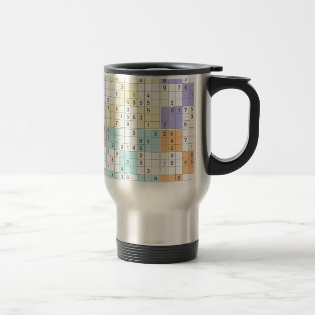 pastel sudoku travel mug (Right)